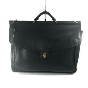 VTG Coach Black Leather Briefcase Messenger Bag